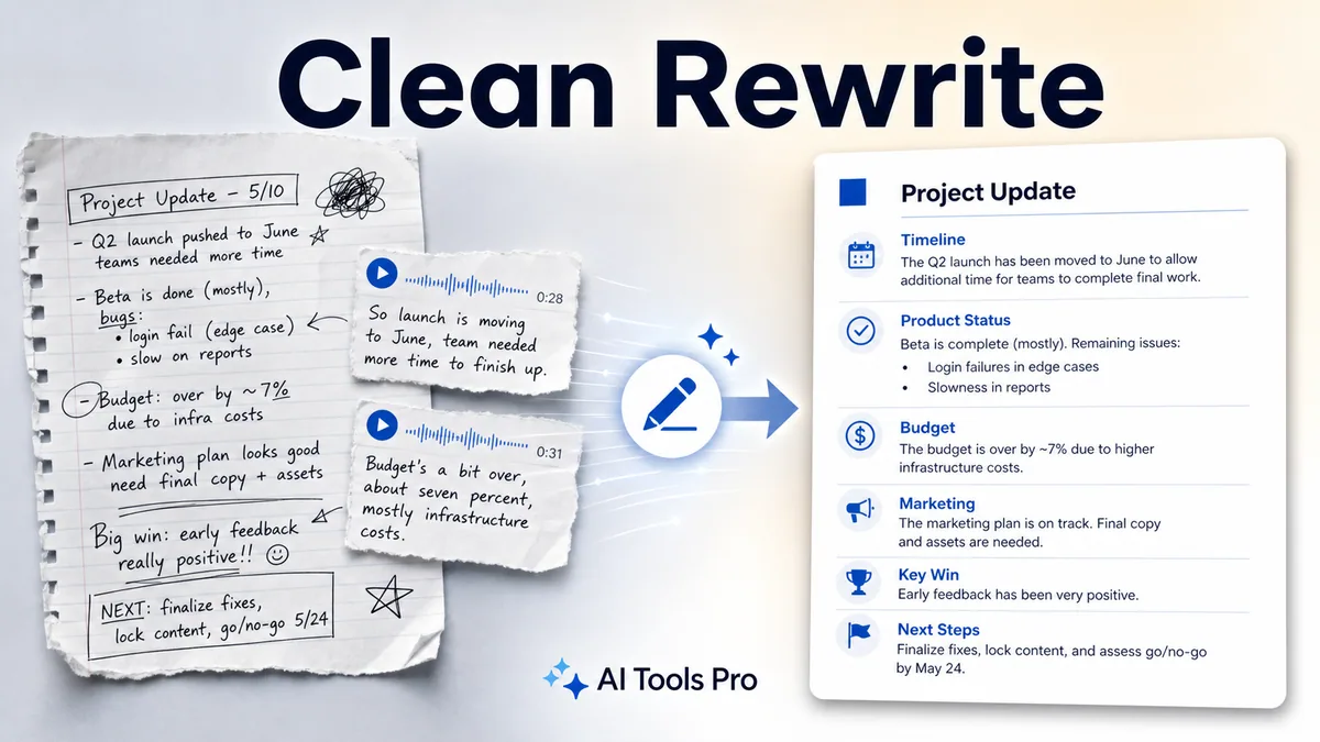 Clean Rewrite prompt visual