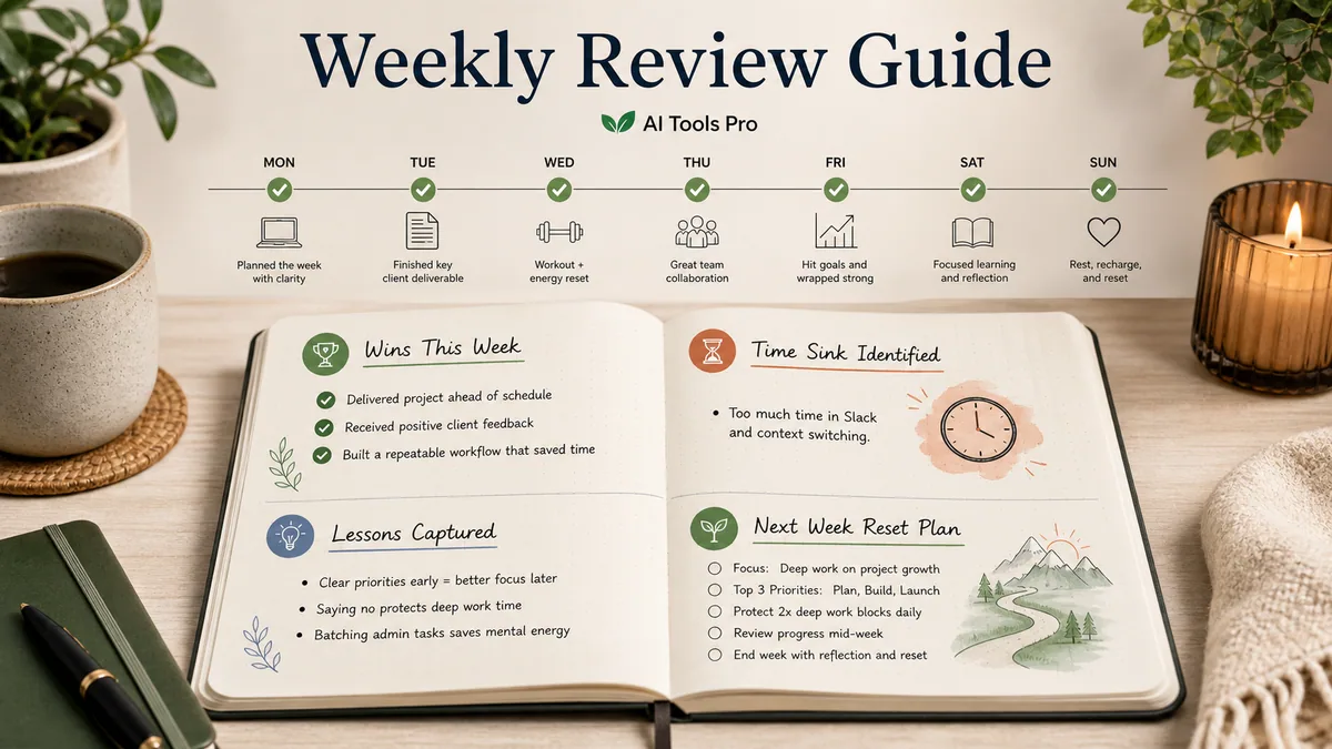 Weekly Review Guide prompt visual